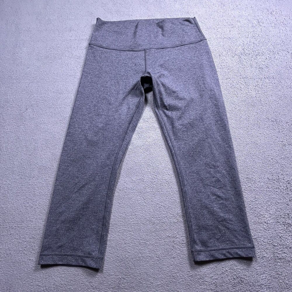 Lululemon Wunder Under High Rise Crop Leggings Womens 12 Heathered Grey